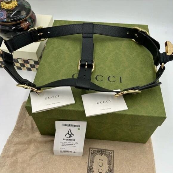 Gucci demetra , extra large leather dog harness made in Italy - Picture 6 of 14